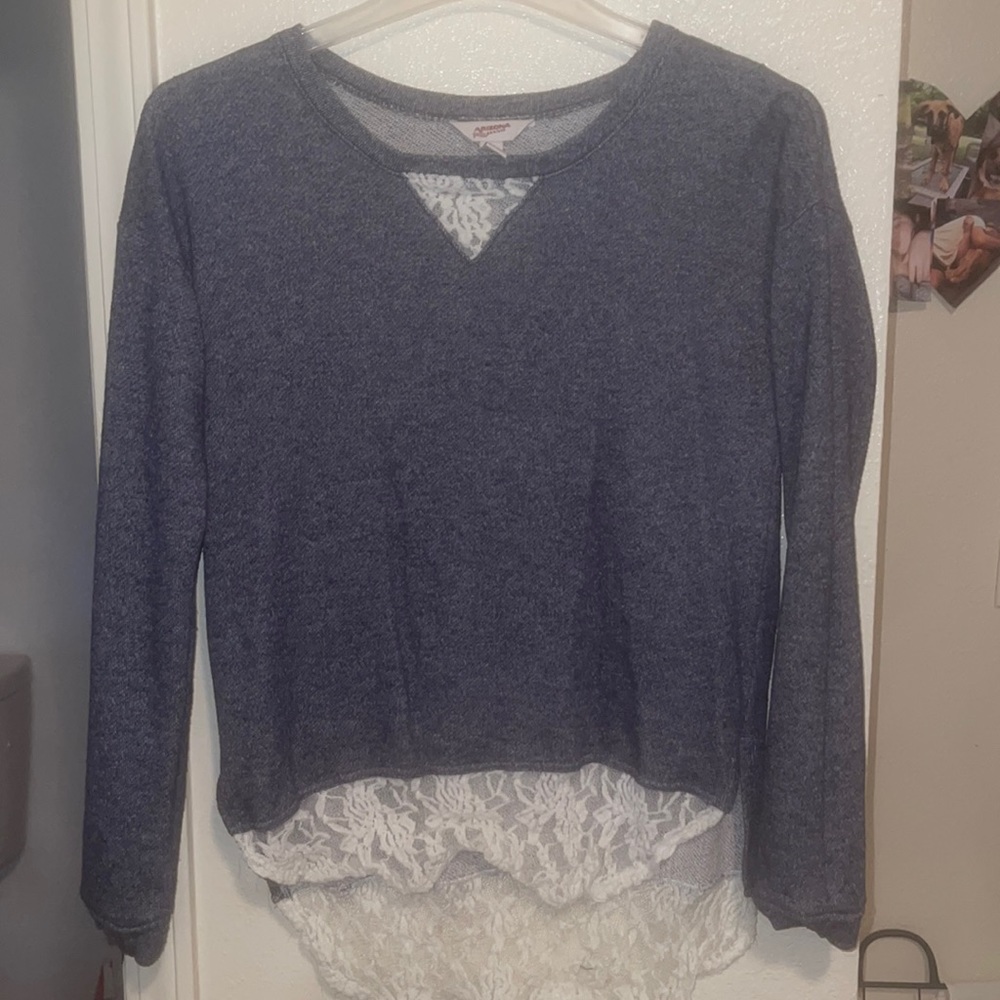 Blue long sleeve with lace!